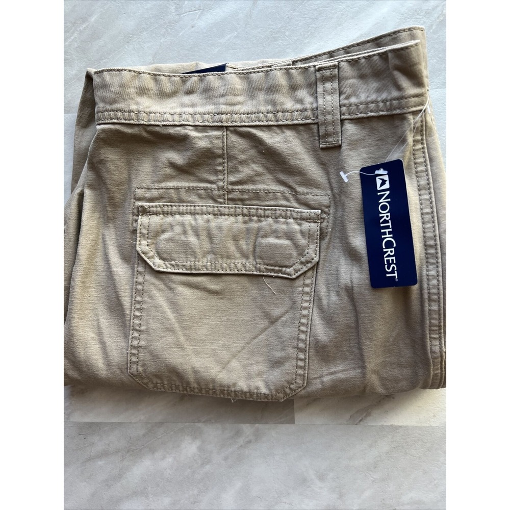 North Crest Pants Mens‎ 42x30 Khaki Relaxed Fit Cargo NWT
